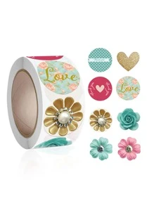 Hình dán in hoa 500 cái - Nhiều màu - Xem 1