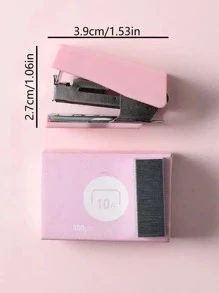 1 件创意彩色微型订书机套装，颜色随机，小巧的盒子内含 400 颗订书钉，适用于学校和办公室，教师节和返校节的实用礼物，返校，学校用品 - 彩色 - 查看 4