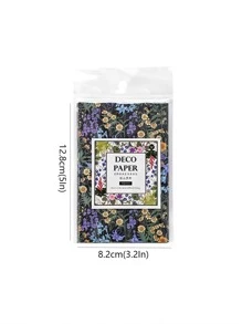 60入組花朵圖案隨機材料紙 - 彩色 - 查看 2