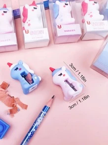 1pc Thiết kế kỳ lân Dụng cụ mài bút chì ngẫu nhiên với tẩy - Nhiều màu - Xem 2