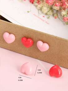 50入組愛心設計隨機別針 - 彩色 - 查看 4