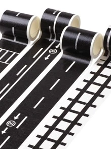 1 rollo Cinta washi patrón al azar - Blanco y Negro - Ver 1