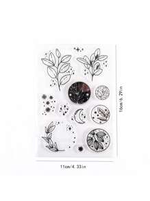 1sheet Plants Pattern Random Stamp - Black and White - View 6