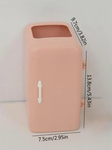 可愛冰箱形狀筆筒-非常適合學生書桌和辦公室整理 - 粉色 - 查看 5