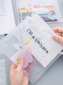 1入組獨角獸圖案隨機筆袋 - 彩色 - 查看 2