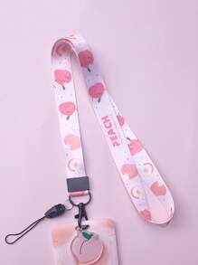 1pc Peach Print Lanyard - Multicolor - View 3