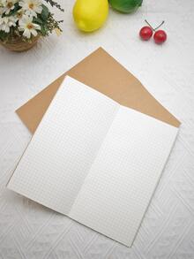 1pc Kraft Paper Cover Notebook - Brown - View 2