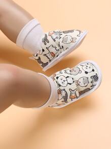 嬰兒卡通圖案魔術貼帶學院戶外平底鞋 - 彩色 - 查看 3