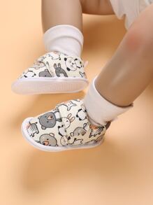 嬰兒卡通圖案魔術貼帶學院戶外平底鞋 - 彩色 - 查看 4