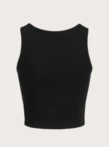 ROMWE Grunge Punk Áo khoác và áo lót dành cho xe tăng nữ Con số Đồ họa Giải trí - màu đen - Xem 2