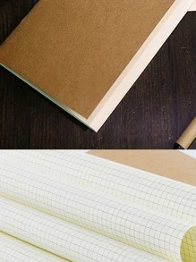 1pc Kraft Paper Cover Notebook - Brown - View 6