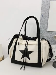 新品 五角星设计手提包 单肩包 大容量手提包 大学生手提包 购物袋 旅行必备品 暑假户外随身包 防水便携轻便 学生用 大学包 父亲节礼物 爸爸 新生 书籍 返校 多功能宿舍 大学 万圣节男士礼物 秋季圣诞节尖叫 男士手提包 大包 笔记本电脑 感恩节 冬季假期 收纳包 电脑 沙滩包 健身包 - 白色 - 查看 7