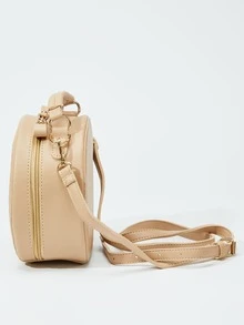 Colourblock Straw Bag Mini Top Handle For Vacation Travel - Khaki - View 3