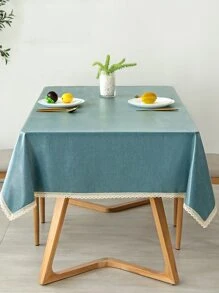 1塊防水防油桌布,tpu塗層純色桌墊,咖啡桌布,紡織桌面封面,不可水洗 - 寶藍色 - 查看 3