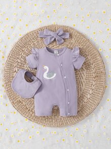 Rompers Em bé Xù Hoạt hình - Bụi tím - Xem 1