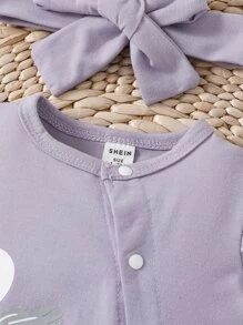 Rompers Em bé Xù Hoạt hình - Bụi tím - Xem 4