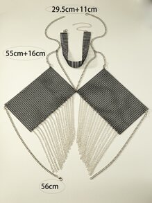 1 chuỗi cơ thể quyến rũ tua rua & 1 vòng cổ kim cương giả - Nhiều màu - Xem 3