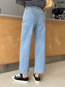 DAZY Women's Denim Pants With Pockets