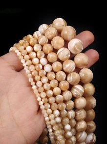 Hạt tự làm vỏ tự nhiên 1 sợi để làm đồ trang sức tự làm - Màu Khaki - Xem 4