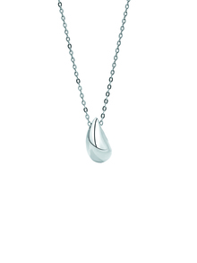 Water-drop Pendant Silver Necklace - Silver - View 3