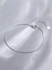 Disc Charm Silver Bangle - Silver - View 1