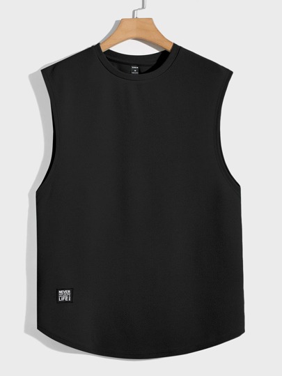 Hombres Top tank con diseño de parche de letra