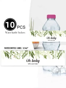 10入組性別揭示水瓶貼紙嬰兒派對 - 彩色 - 查看 3