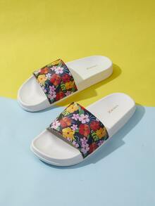 Whitebread Vacation Slide Shoes Women Floral Pattern Single Band Slides - Multicolor - View 5