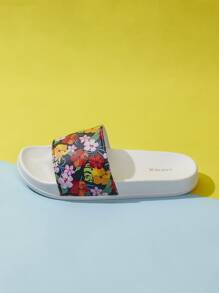 Whitebread Vacation Slide Shoes Women Floral Pattern Single Band Slides - Multicolor - View 6