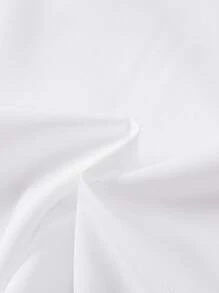 SHEIN Toddler Girls Frill Trim Puff Sleeve Keyhole Back Blouse - White - View 3