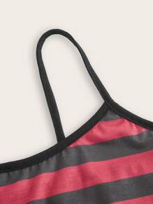 ROMWE Grunge Punk Striped & Star Print PJ Set - Multicolor - View 4