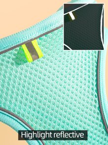1pc Mesh Pet Harness & 1pc Leash - Mint Blue - View 8