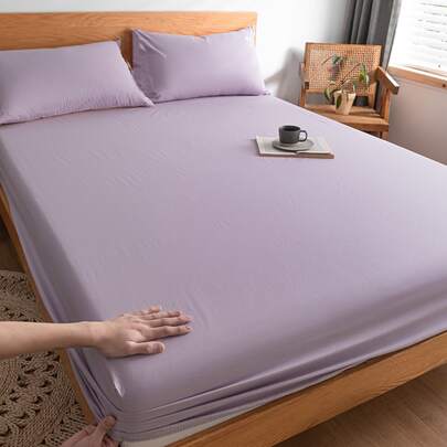 3 件紫色亲肤柔软舒适床笠套装