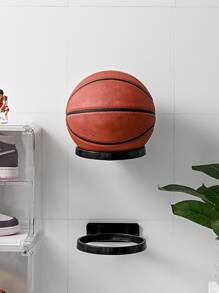 1 pieza Estante de almacenamiento montado en pared de plástico almacenamiento moderno baloncesto en forma de para casa - Negro - Ver 1