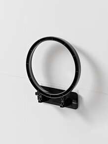 1 pieza Estante de almacenamiento montado en pared de plástico almacenamiento moderno baloncesto en forma de para casa - Negro - Ver 3