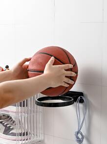 1 pieza Estante de almacenamiento montado en pared de plástico almacenamiento moderno baloncesto en forma de para casa - Negro - Ver 4