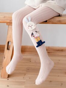 1入組嬰兒女孩褲襪,孩子們緊身打底褲,嬰兒背帶連褲襪 - 粉色 - 查看 3