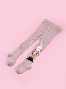 1入組嬰兒女孩褲襪,孩子們緊身打底褲,嬰兒背帶連褲襪 - 粉色 - 查看 4