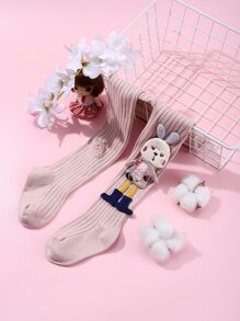 1入組嬰兒女孩褲襪,孩子們緊身打底褲,嬰兒背帶連褲襪 - 粉色 - 查看 5