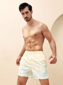 Manfinity Men Floral Print Drawstring Waist Swim Trunks - Multicolor - View 3
