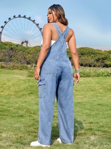 Dreamara Denim Overall mit seitlichen Pattentaschen, Cargo, ohne Tube Top