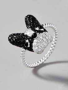 Ban nhạc đám cưới bằng bạc trang trí cho chó bằng đá Cubic Zirconia - Bạc - Xem 1