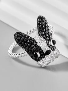 Ban nhạc đám cưới bằng bạc trang trí cho chó bằng đá Cubic Zirconia - Bạc - Xem 2