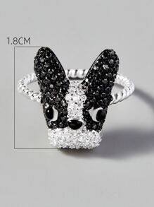 Ban nhạc đám cưới bằng bạc trang trí cho chó bằng đá Cubic Zirconia - Bạc - Xem 5