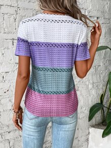 SHEIN LUNE Áo thun nữ Khối Màu Giải trí - Nhiều màu - Xem 2