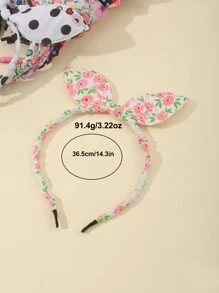 10入組小女童圓點和花卉印花休閒髮箍 - 彩色 - 查看 4