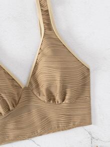 Plain Bikini Set Summer Beach - Khaki - View 5