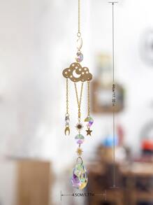 1pc Cloud & Moon Design Crystal Decor Wall Hanging - Multicolor - View 3