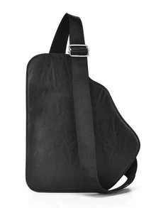 Mini Sling Bag PU Minimalist - Black - View 2