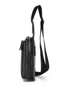 Mini Sling Bag PU Minimalist - Black - View 3